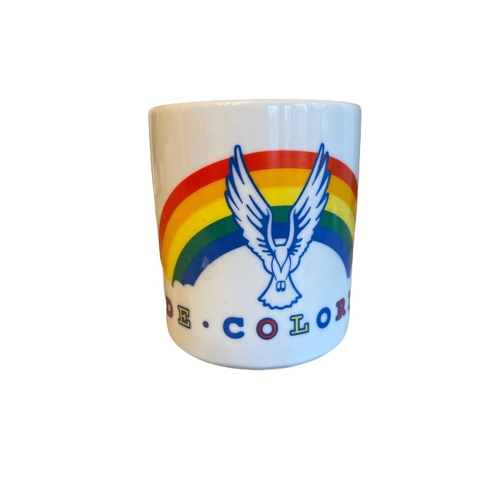 Unbranded Mug White De Colores Rainbow Dove Vintage Religious Coffee Cup